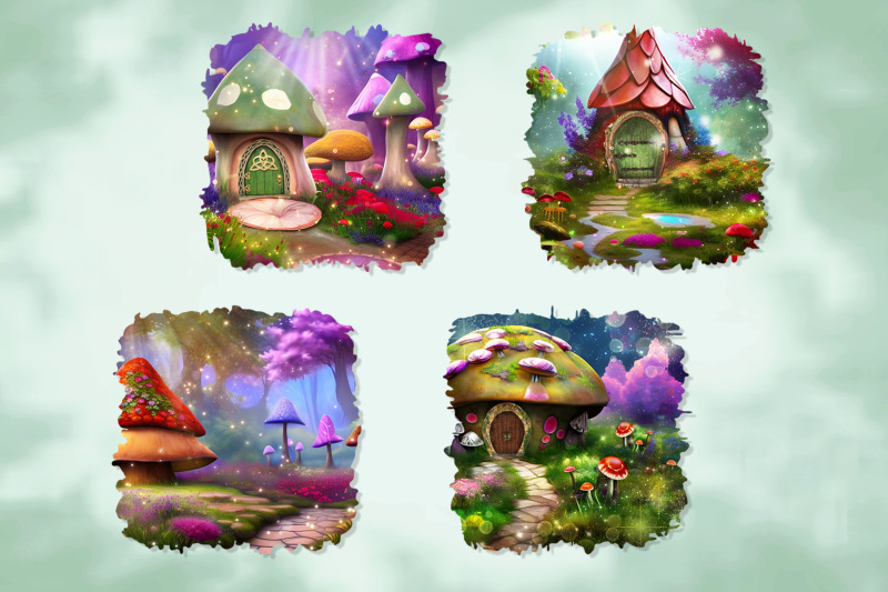 fairy-mushroom-house-sublimation-png-2