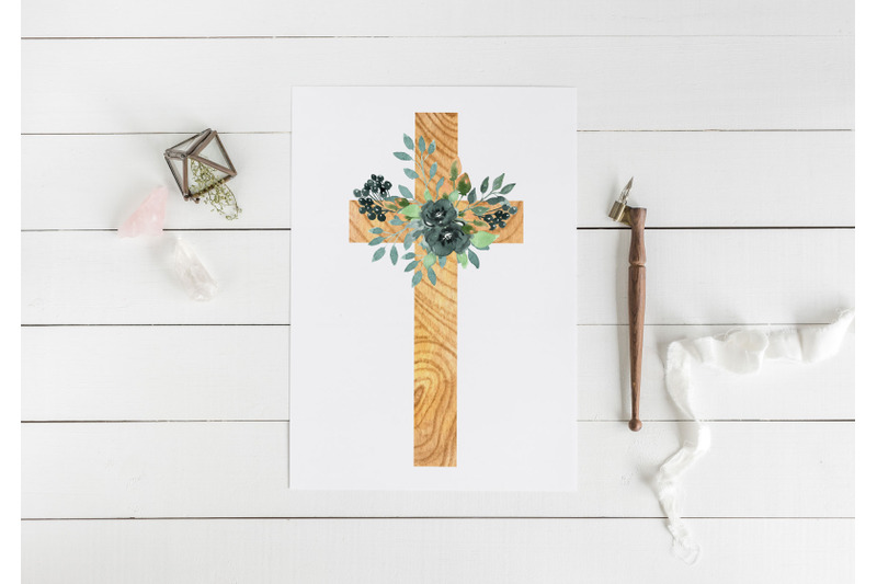 watercolor-floral-cross-clipart-wooden-cross-png-religious-easter-cl