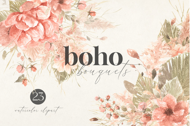 boho-bouquets-watercolor-clipart