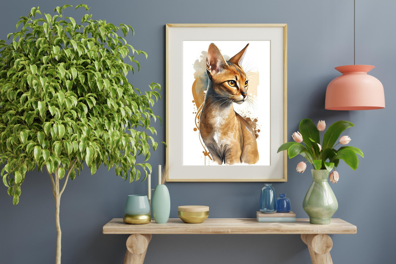 most-popular-cat-breeds-watercolor-wall-art