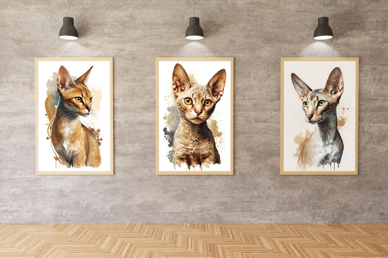 most-popular-cat-breeds-watercolor-wall-art