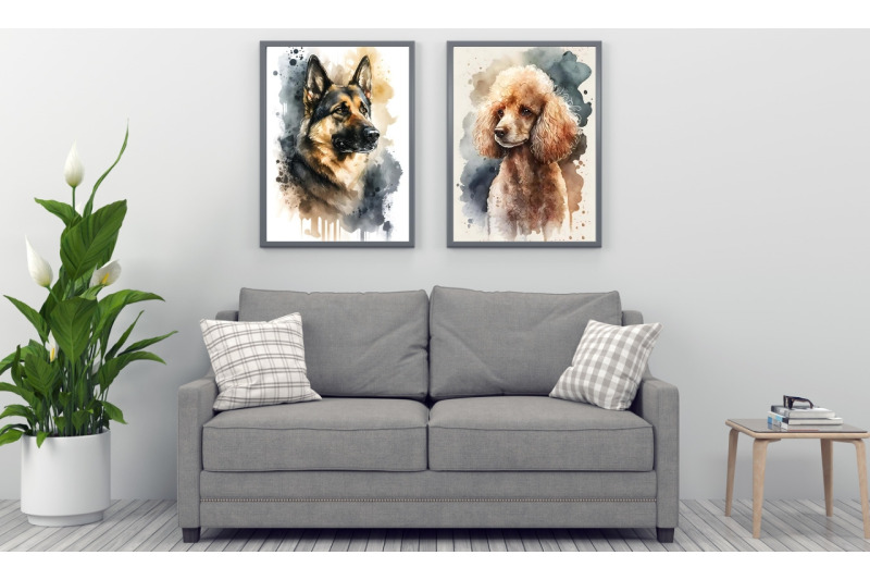 most-popular-dog-breed-watercolor-wall-art