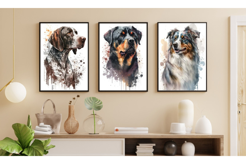 most-popular-dog-breed-watercolor-wall-art