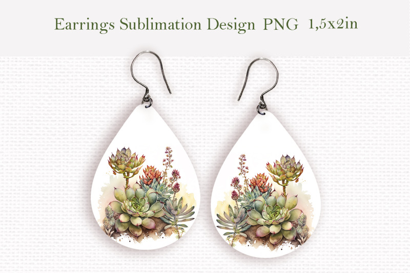 watercolor-succulents-teardrop-earrings-sublimation-bundle
