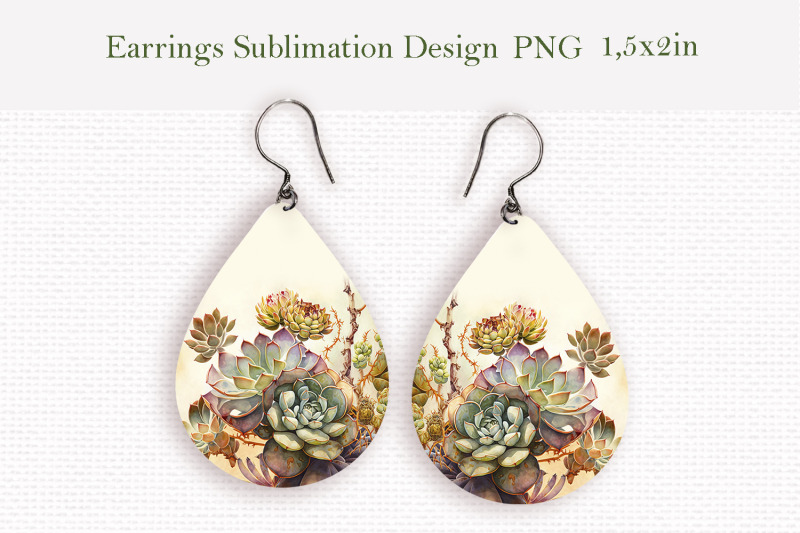 watercolor-succulents-teardrop-earrings-sublimation-bundle