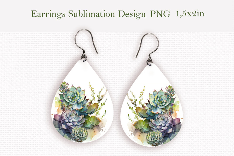 watercolor-succulents-teardrop-earrings-sublimation-bundle