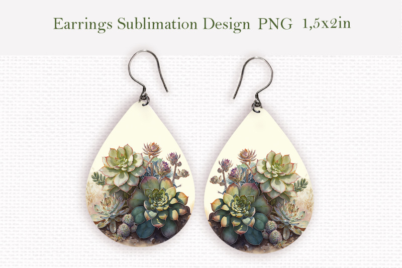 watercolor-succulents-teardrop-earrings-sublimation-bundle