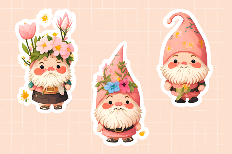 spring-gnomes-sticker-collection