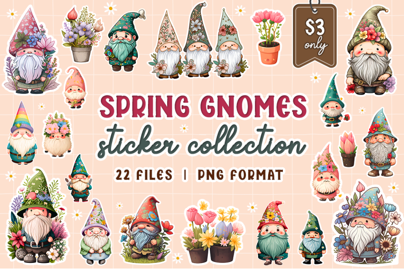 spring-gnomes-sticker-collection