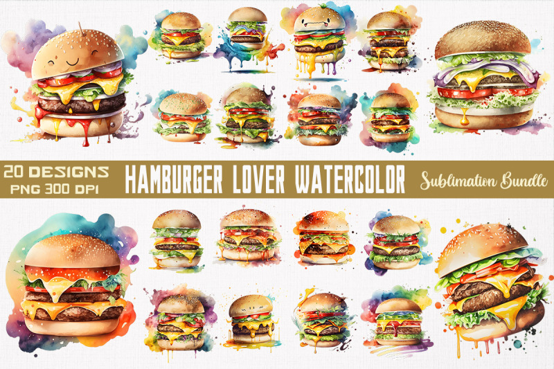 hamburger-lover-watercolor-bundle