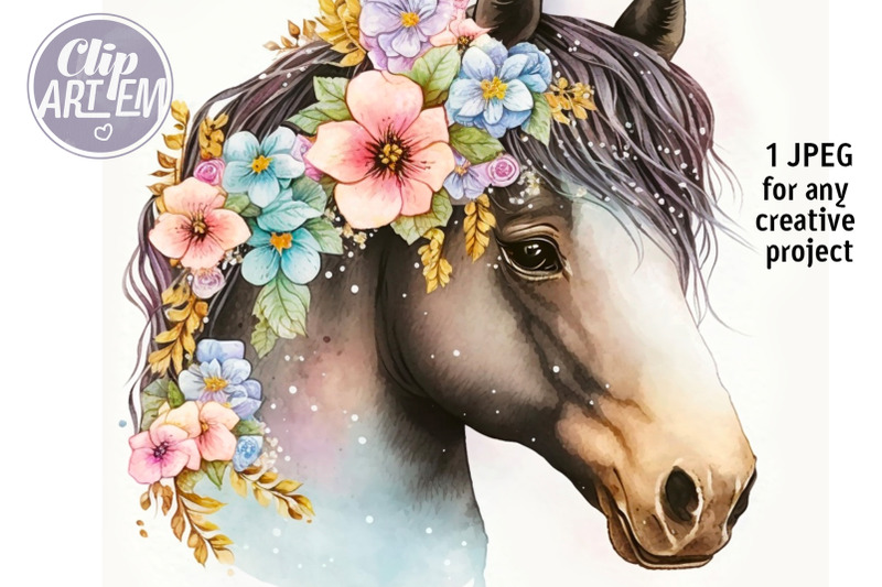 girlcute-pony-with-flowers-jpeg-wall-art-digital-print-file