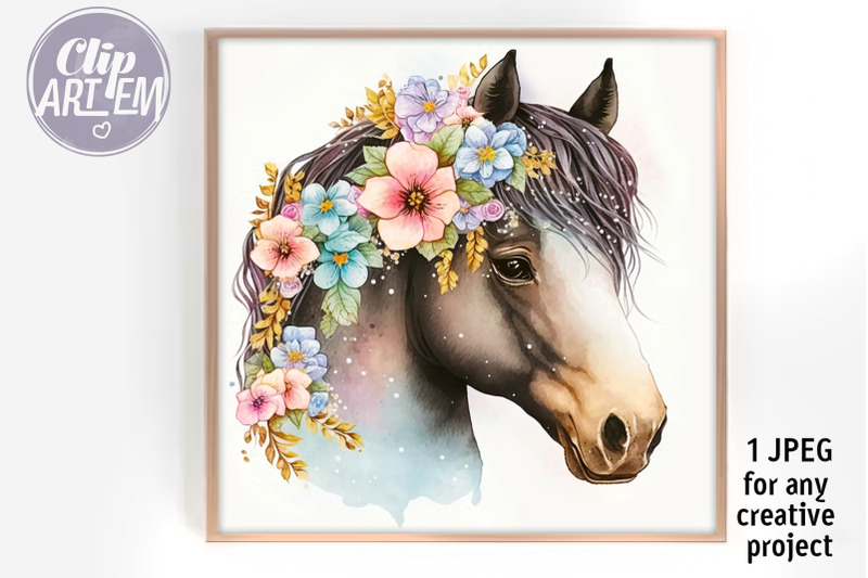 girlcute-pony-with-flowers-jpeg-wall-art-digital-print-file