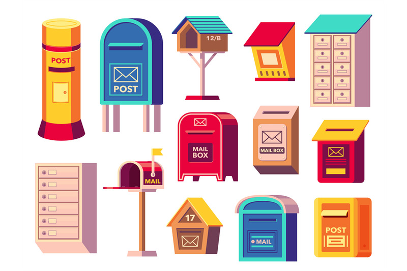 mailboxes-collection-postbox-icons-for-receiving-letters-post-contai