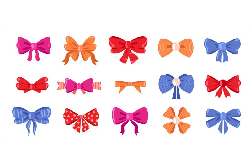 bows-with-ribbons-cute-hair-bowknot-and-gift-package-tied-elements-c