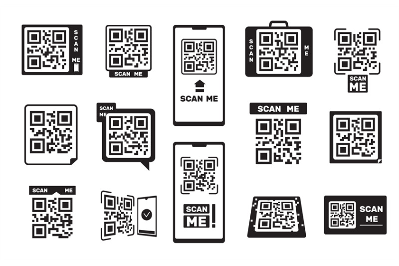 qr-codes-barcode-smartphone-id-frame-scanning-binary-coding-tag-for