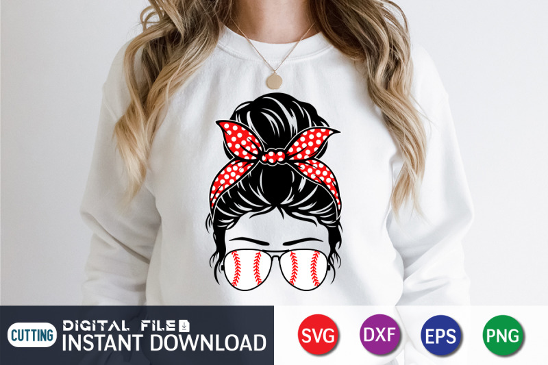 baseball-messy-bun-svg