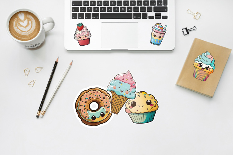 kawaii-cupcake-stickers-milkshake-icecream-stickers