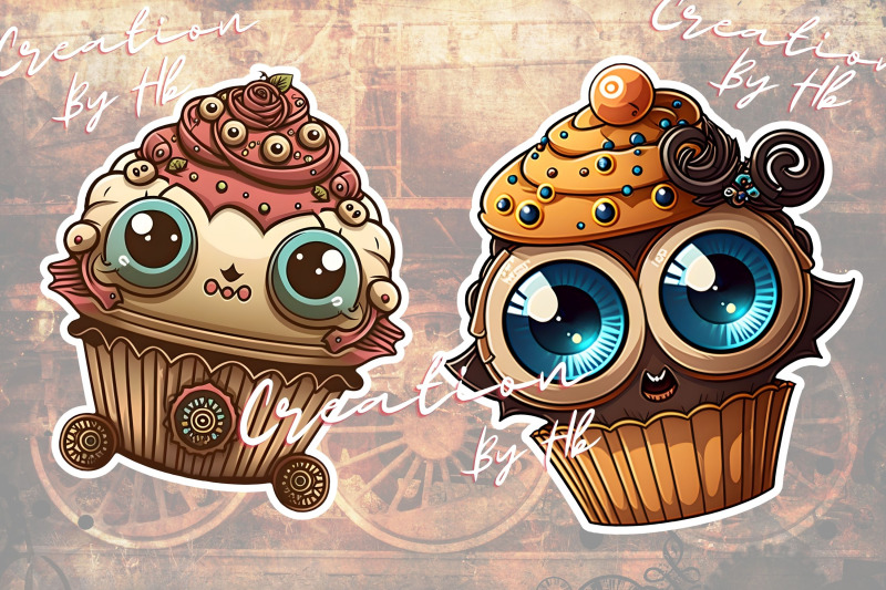 steampunk-cupcakes-stickers-bundle