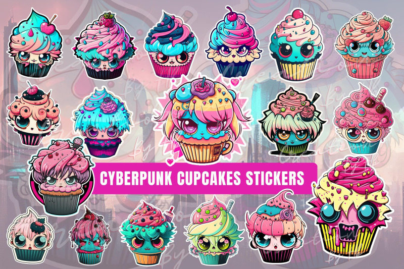 cyberpunk-cupcakes-stickers-bundle