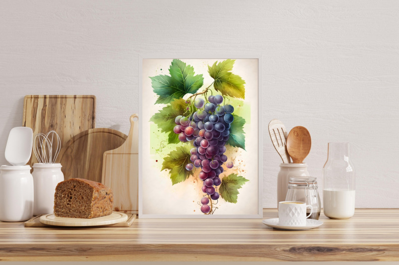 watercolor-fruits-wall-art-collection-set