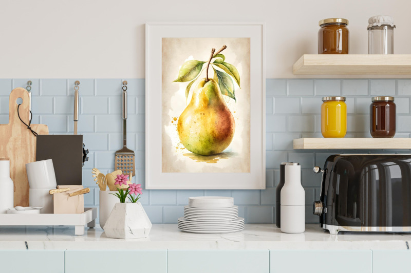 watercolor-fruits-wall-art-collection-set