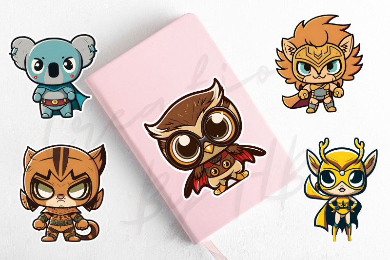 baby-animals-kawaii-super-heroes-stickers