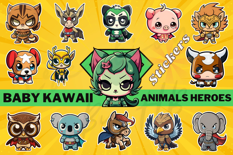 baby-animals-kawaii-super-heroes-stickers