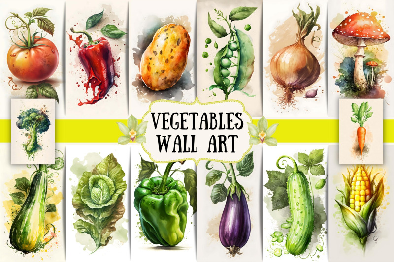 watercolor-vegetables-wall-art