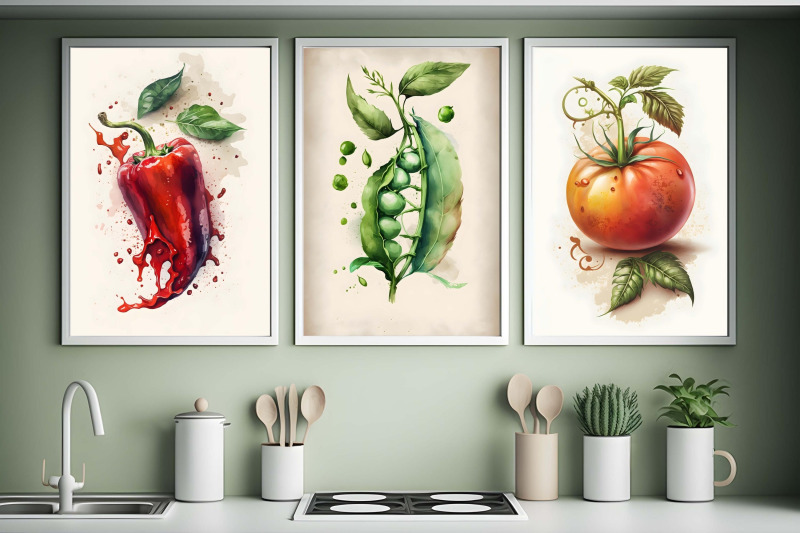 watercolor-vegetables-wall-art