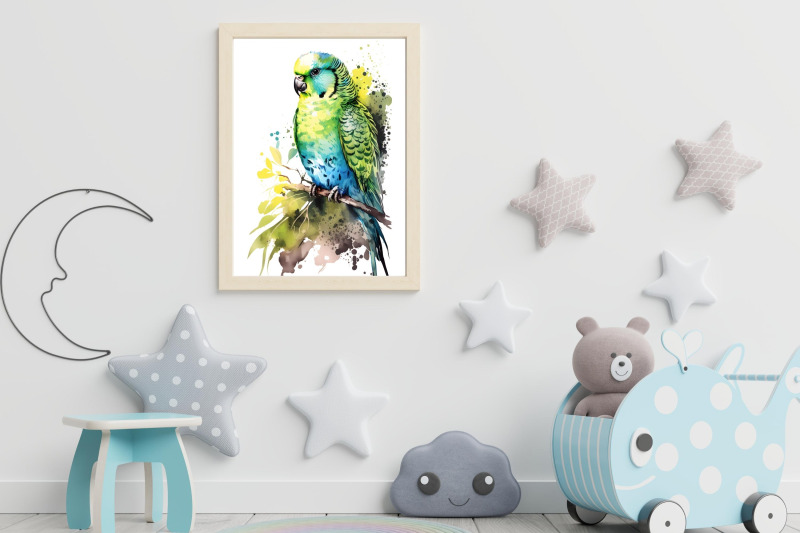 watercolor-exotic-birds-wall-art-collection