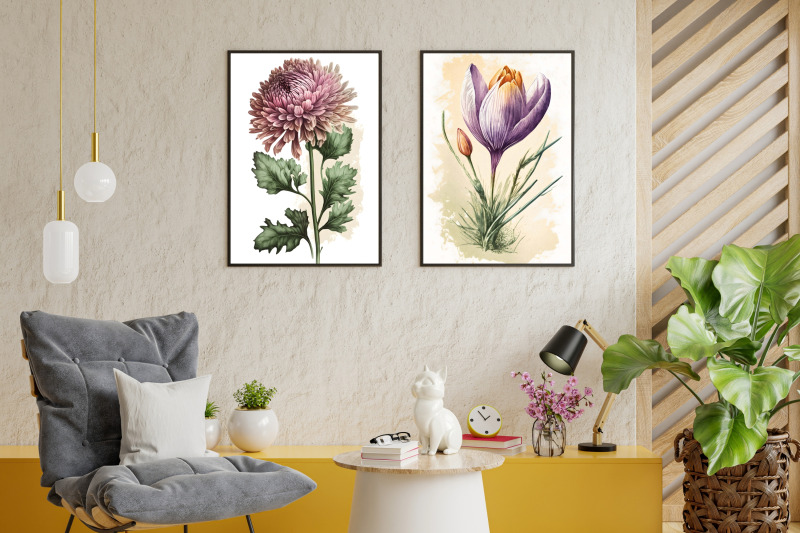 watercolor-flowers-wall-art-collection