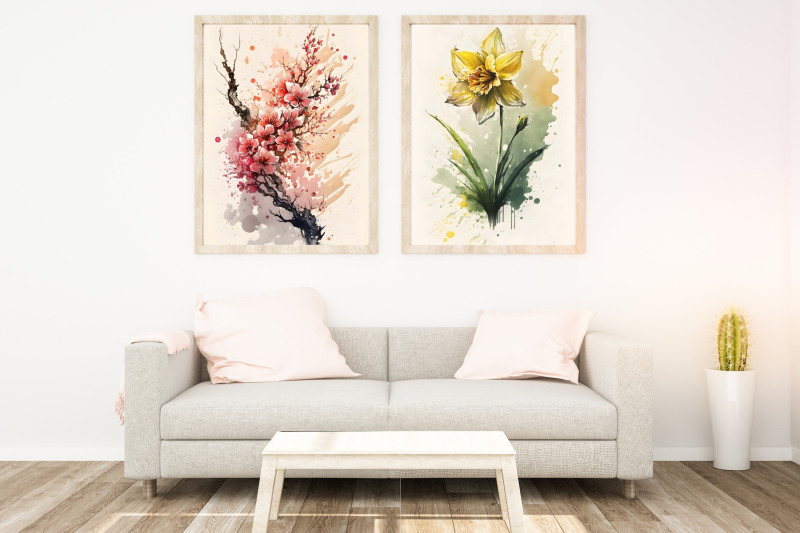 watercolor-flowers-wall-art-collection