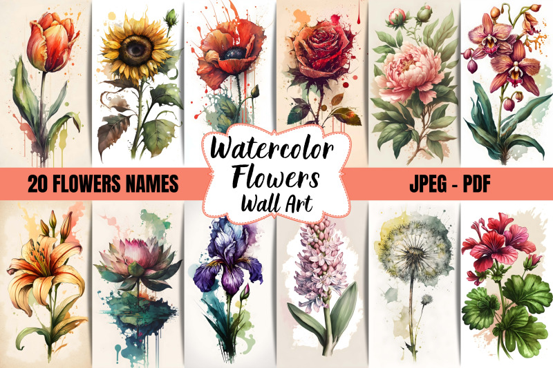 watercolor-flowers-wall-art-collection