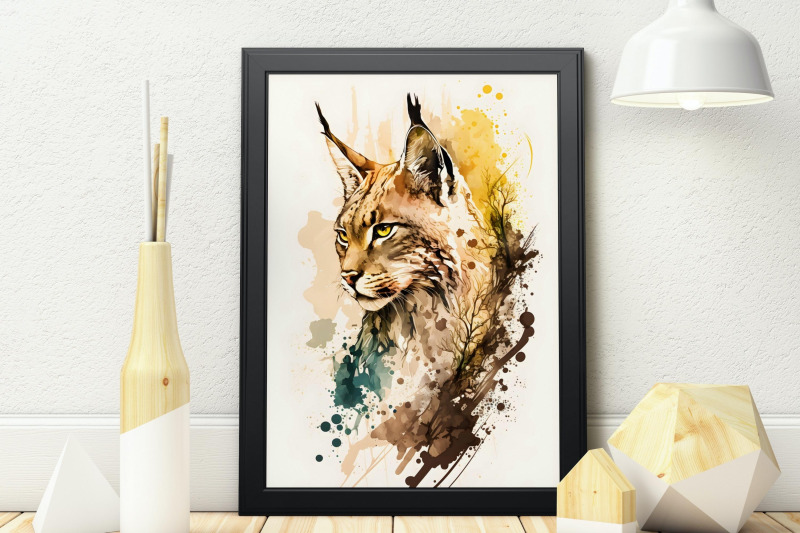 watercolor-felidae-family-animals-wall-art