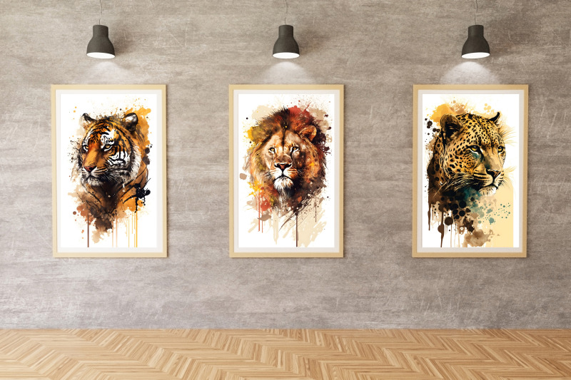 watercolor-safari-animals-wall-art-collection