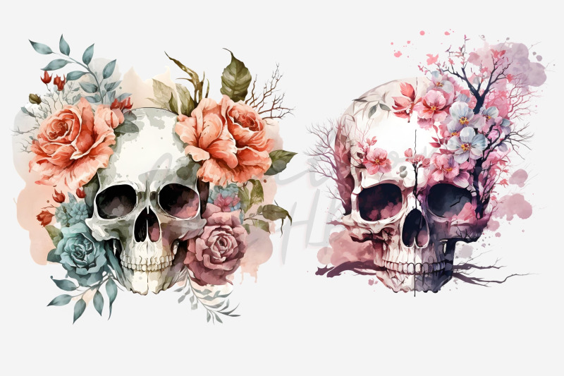 watercolor-floral-skulls-clipart