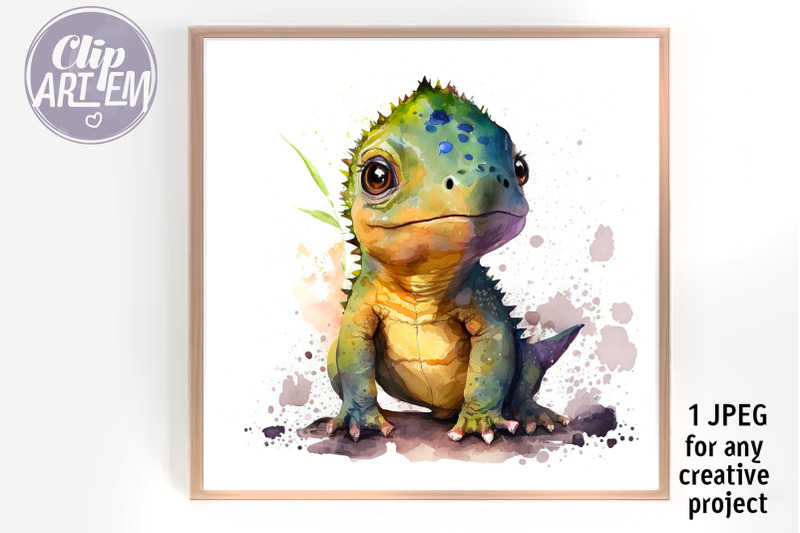 gecko-lizard-wall-decor-watercolor-image-kids-print-jpeg