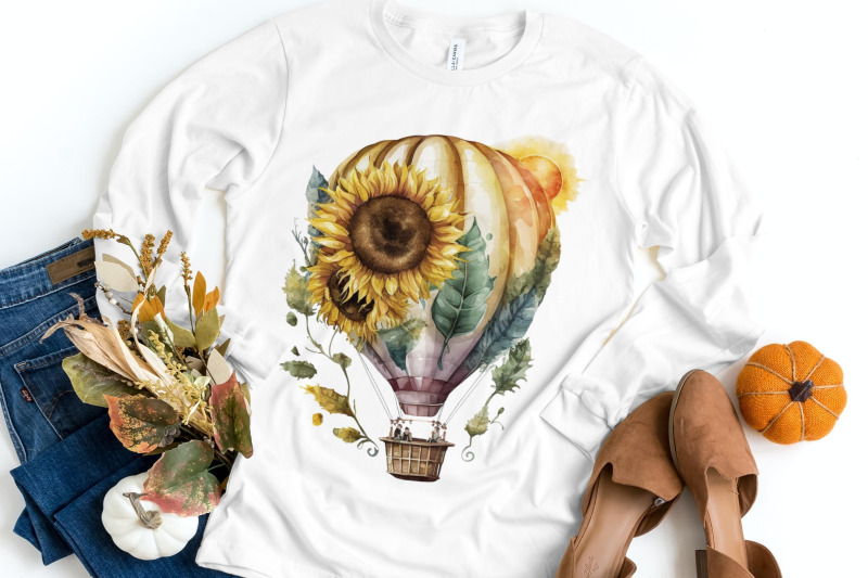 watercolor-sunflowers-sublimation-clipart-bundle