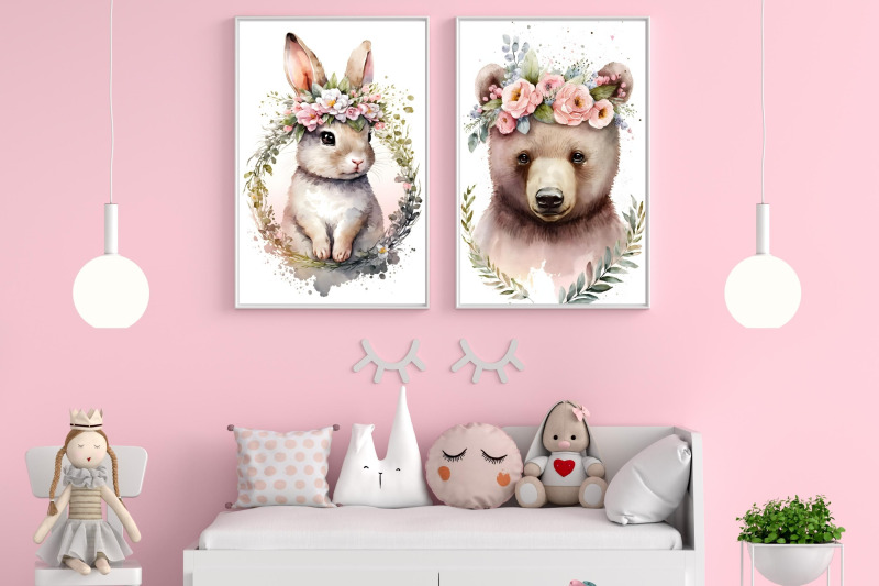 watercolor-pinky-baby-animals-nursery-wall-art