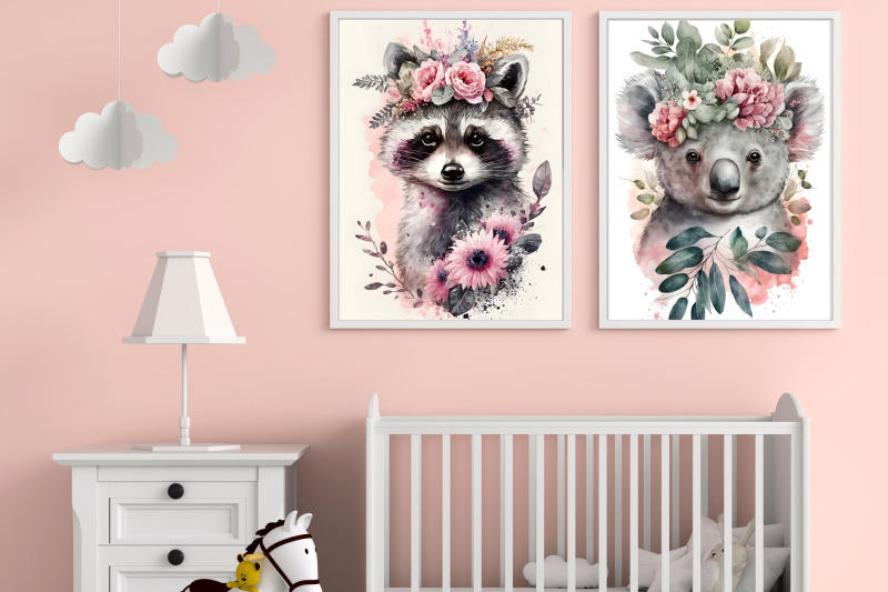 watercolor-pinky-baby-animals-nursery-wall-art