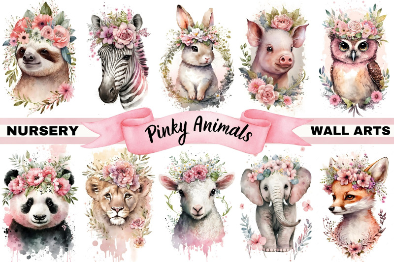 watercolor-pinky-baby-animals-nursery-wall-art