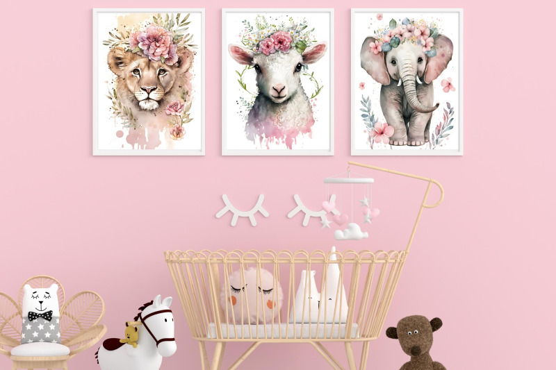 watercolor-pinky-baby-animals-nursery-wall-art