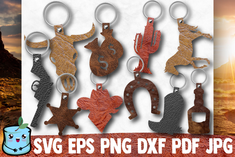 western-key-fob-bundle-keychain-holders-templates