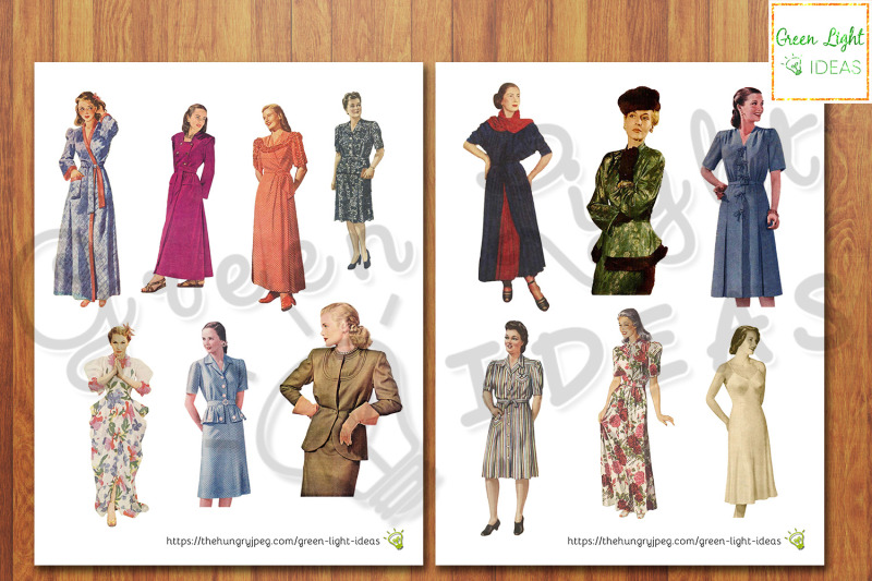 vintage-women-junk-journal-ephemera-printable-1940-fashion-girls