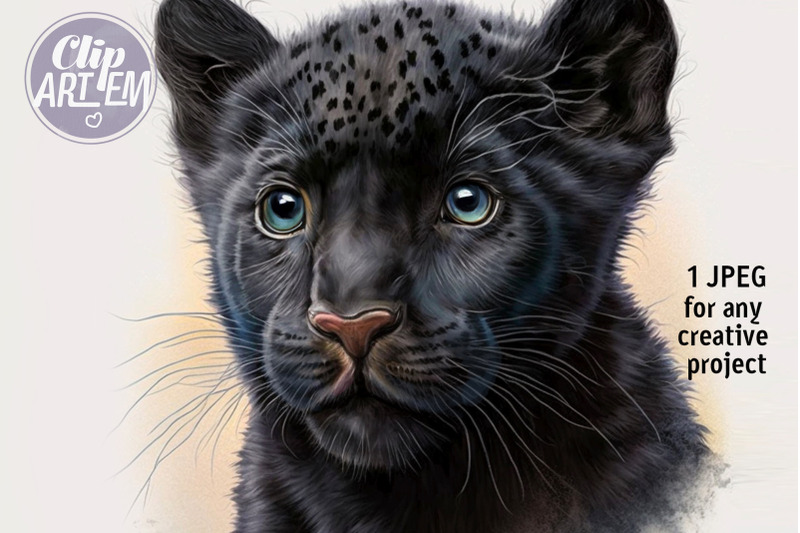 cute-baby-black-panther-wall-decor-image-jpeg-watercolor-illustration