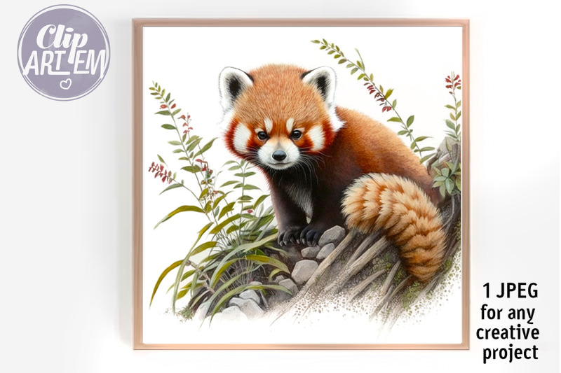 cute-red-panda-jpeg-image-print-decor-wall-art-illustration-file