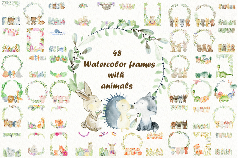 48-watercolor-frames-with-animals