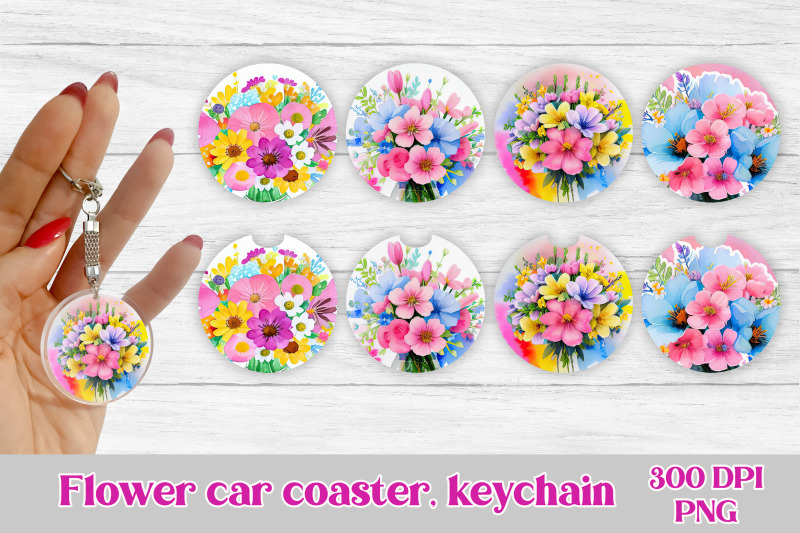 car-coaster-sublimation-design-flower-car-coaster