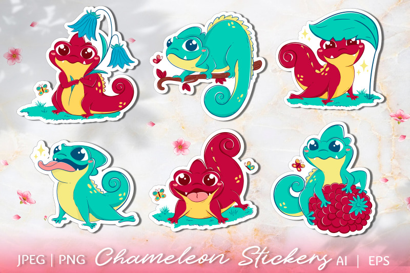 cute-kawaii-chameleon-stickers-6-spring-lizard-png