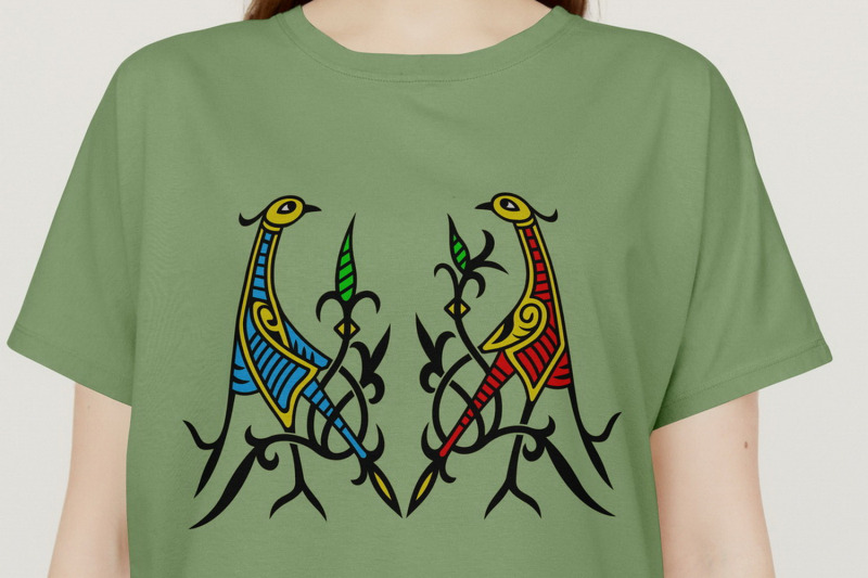 dancing-storks-folk-style-design-svg